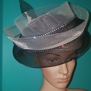 Derby / Church Hat ebony & ivory swirl